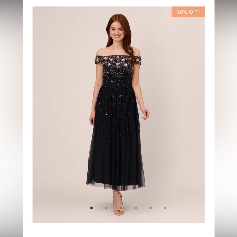 Adrianna Papell Midnight Blue Evening Dress